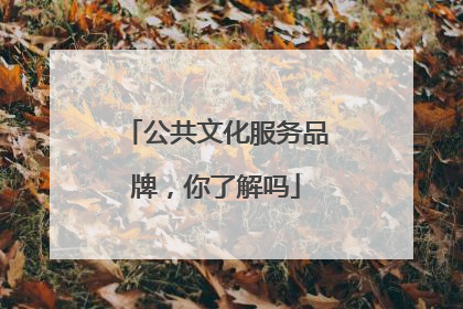 公共文化服务品牌，你了解吗