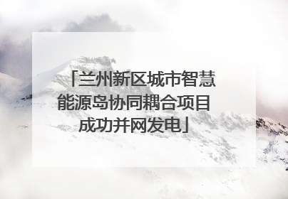 兰州新区城市智慧能源岛协同耦合项目成功并网发电