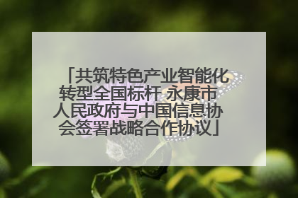 共筑特色产业智能化转型全国标杆 永康市人民政府与中国信息协会签署战略合作协议