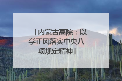 内蒙古高院：以学正风落实中央八项规定精神