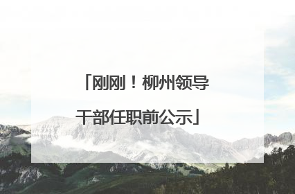 刚刚！柳州领导干部任职前公示
