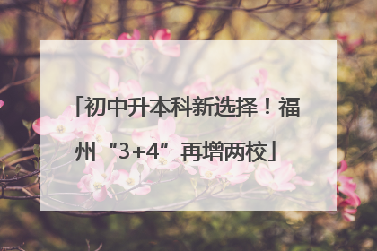 初中升本科新选择！福州“3+4”再增两校