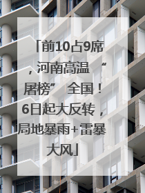 前10占9席，河南高温 “屠榜” 全国！6日起大反转，局地暴雨+雷暴大风