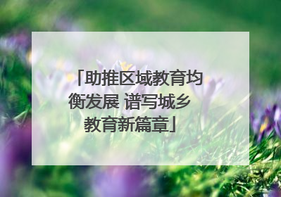 助推区域教育均衡发展 谱写城乡教育新篇章