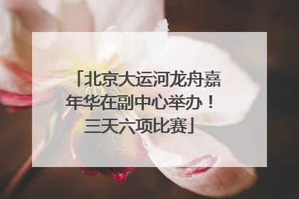 北京大运河龙舟嘉年华在副中心举办！三天六项比赛