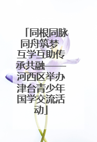 同根同脉同舟筑梦 互学互助传承共融——河西区举办津台青少年国学交流活动