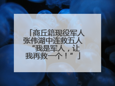 商丘籍现役军人张伟湖中连救五人 “我是军人，让我再救一个！”