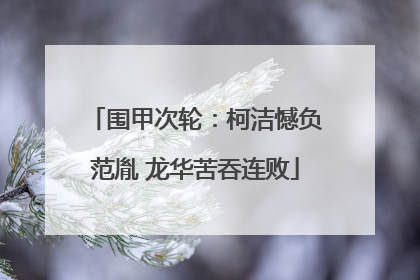 围甲次轮：柯洁憾负范胤 龙华苦吞连败