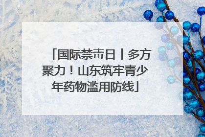 国际禁毒日丨多方聚力！山东筑牢青少年药物滥用防线