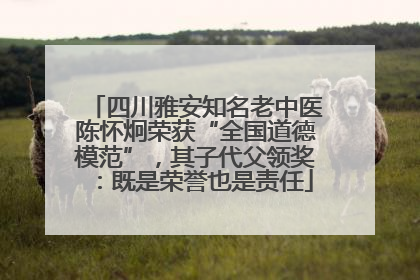 四川雅安知名老中医陈怀炯荣获“全国道德模范”，其子代父领奖：既是荣誉也是责任