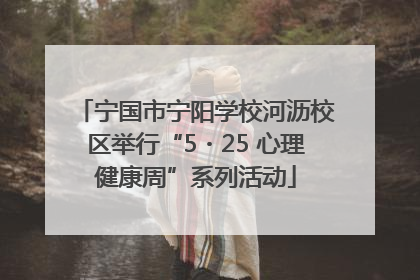 宁国市宁阳学校河沥校区举行“5・25 心理健康周”系列活动