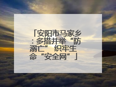 安阳市马家乡：多措并举“防溺亡” 织牢生命“安全网”