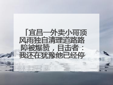 宜昌一外卖小哥顶风雨独自清理道路路障被爆赞，目击者：我还在犹豫他已经停车清障了
