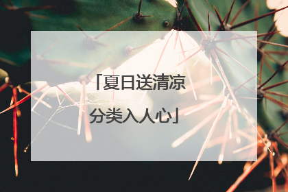 夏日送清凉 分类入人心