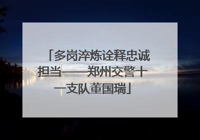 多岗淬炼诠释忠诚担当——郑州交警十一支队董国瑞