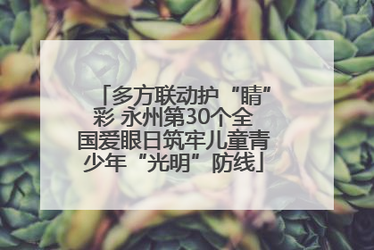 多方联动护“睛”彩 永州第30个全国爱眼日筑牢儿童青少年“光明”防线