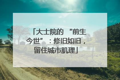 大士院的 “前生今世”：修旧如旧，留住城市肌理