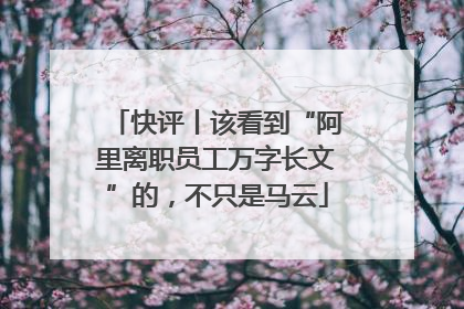 快评丨该看到“阿里离职员工万字长文”的，不只是马云
