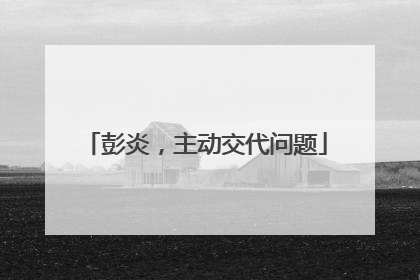 彭炎，主动交代问题