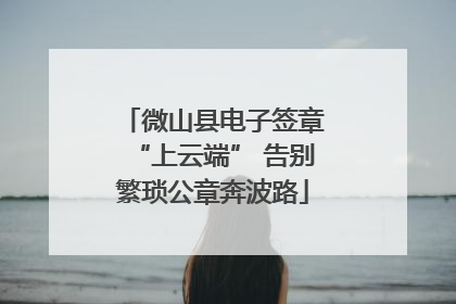 微山县电子签章“上云端” 告别繁琐公章奔波路