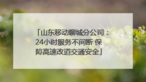 山东移动聊城分公司：24小时服务不间断 保障高速改道交通安全