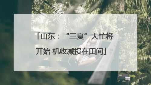 山东：“三夏”大忙将开始 机收减损在田间