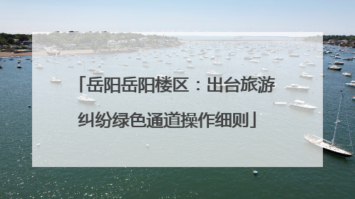岳阳岳阳楼区：出台旅游纠纷绿色通道操作细则