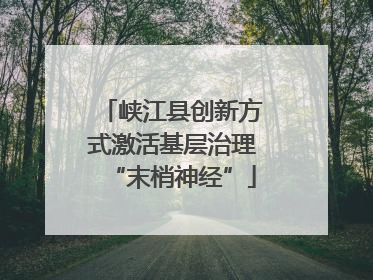 峡江县创新方式激活基层治理“末梢神经”