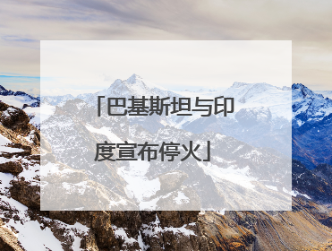 巴基斯坦与印度宣布停火