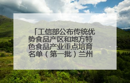 工信部公布传统优势食品产区和地方特色食品产业重点培育名单（第一批）兰州牛肉拉面位列其中