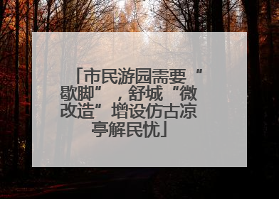 市民游园需要“歇脚”，舒城“微改造”增设仿古凉亭解民忧