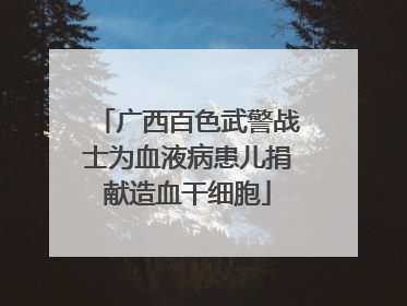 广西百色武警战士为血液病患儿捐献造血干细胞