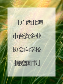 广西北海市台资企业协会向学校捐赠图书