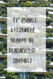 广西柳江1号洪峰过境柳州 辖区船舶已全部停航