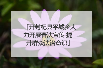开封杞县平城乡大力开展普法宣传 提升群众法治意识