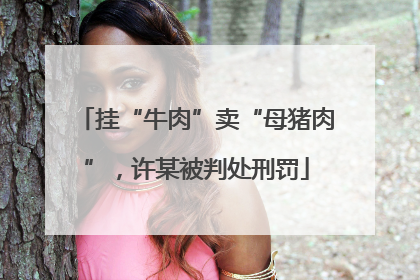 挂“牛肉”卖“母猪肉”，许某被判处刑罚
