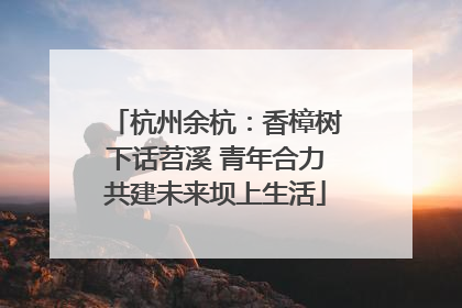 杭州余杭：香樟树下话苕溪 青年合力共建未来坝上生活