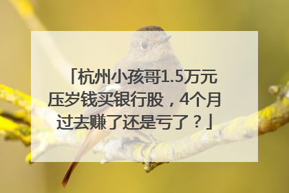 杭州小孩哥1.5万元压岁钱买银行股，4个月过去赚了还是亏了？