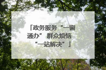 政务服务“一窗通办” 群众烦恼“一站解决”