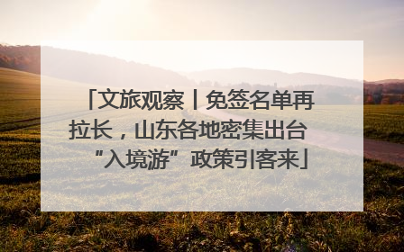 文旅观察丨免签名单再拉长，山东各地密集出台“入境游”政策引客来