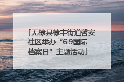 无棣县棣丰街道馨安社区举办“6·9国际档案日”主题活动
