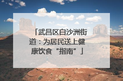 武昌区白沙洲街道：为居民送上健康饮食“指南”