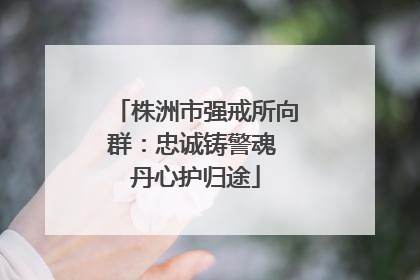 株洲市强戒所向群：忠诚铸警魂 丹心护归途