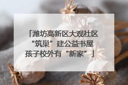 潍坊高新区大观社区“筑巢”建公益书屋 孩子校外有“新家”