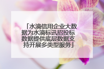 水滴信用企业大数据为水滴标讯招投标数据提供底层数据支持开展多类型服务