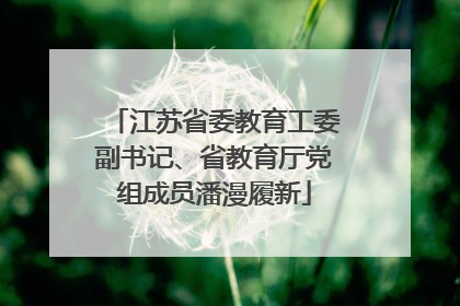 江苏省委教育工委副书记、省教育厅党组成员潘漫履新