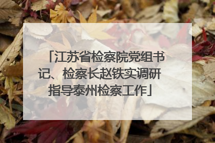 江苏省检察院党组书记、检察长赵铁实调研指导泰州检察工作
