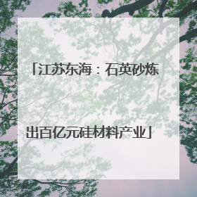 江苏东海：石英砂炼出百亿元硅材料产业