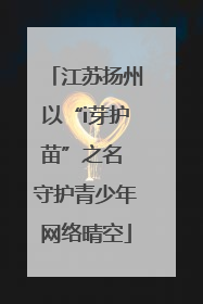 江苏扬州以“i芽护苗”之名 守护青少年网络晴空