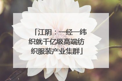 江阴：一经一纬织就千亿级高端纺织服装产业集群